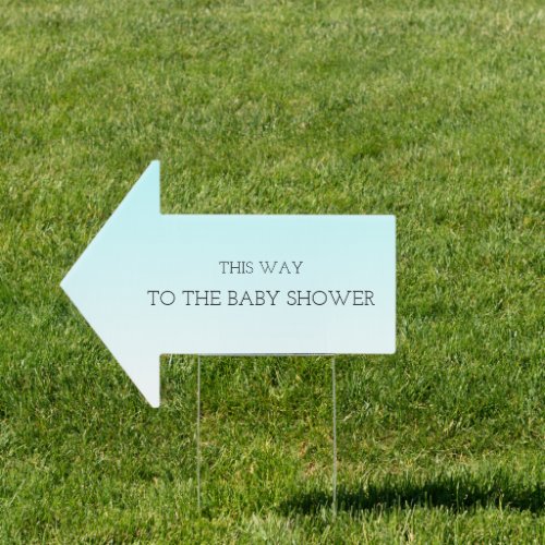 Blue Baby Shower  This Way Sign