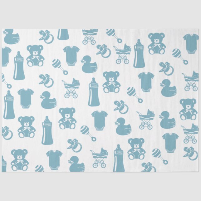 Blue Baby Shower  Tissue Paper (Front)
