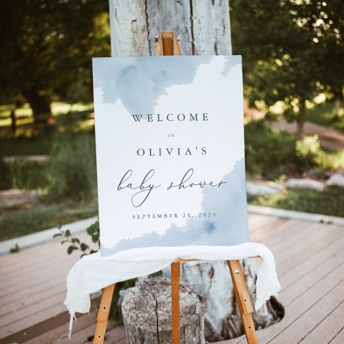 Blue Baby Shower Welcome Sign