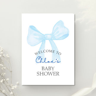 Blue Baby Shower Welcome Sign – Editable Template