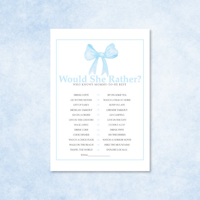 Blue Baby Shower Would She Rather Game – Printable Letterhead (Creator Uploaded)