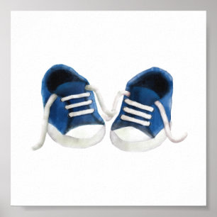 Blue Baby Sneakers Painting Art Print