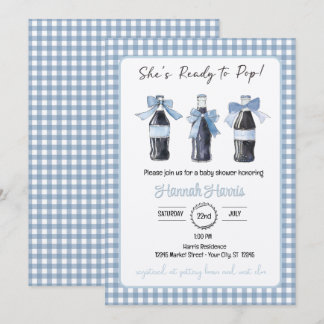 Blue Baby Soda Ready to POP Baby Shower  Invitation