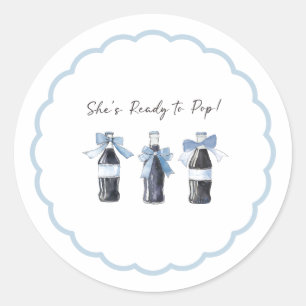 Blue Baby Soda Ready to POP! Classic Round Sticker