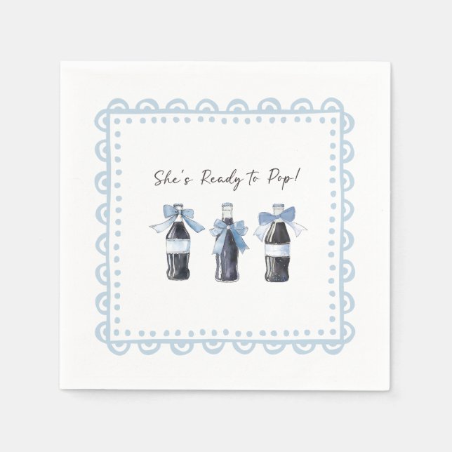 Blue Baby Soda Ready to POP  Napkins (Front)