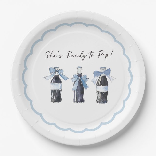 Blue Baby Soda Ready to POP! Paper Plates (Front)