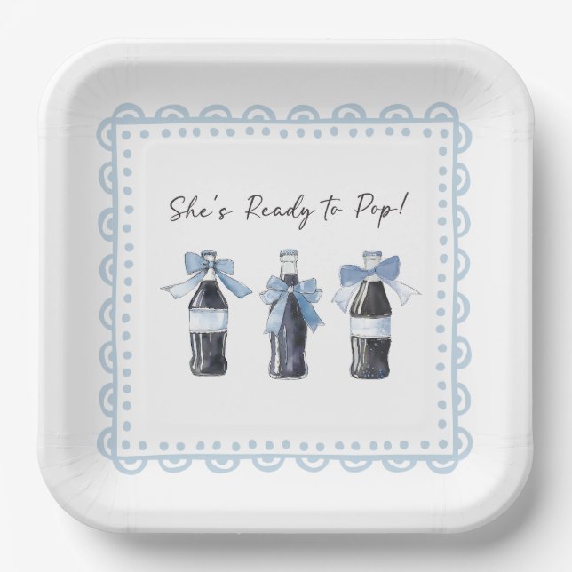 Blue Baby Soda Ready to POP Paper Plates (Front)