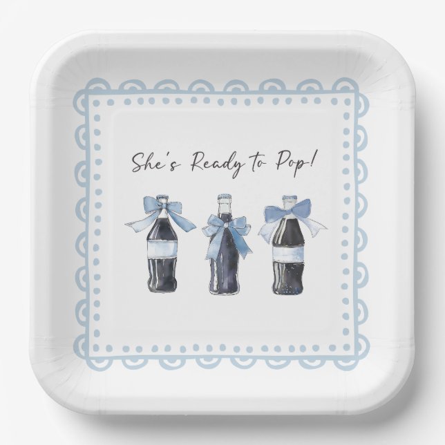 Blue Baby Soda Ready to POP Paper Plates (Front)