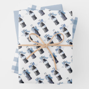 Blue Baby Soda Ready to POP  Wrapping Paper Sheets