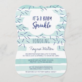 Blue Baby Sprinkle Invitations For A Baby Boy by joyonpaper at Zazzle