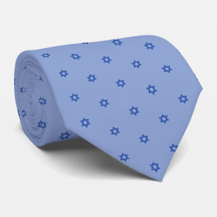 Blue Baby Star Of David Periwinkle Blue Neck Tie