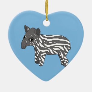 blue baby tapir ceramic ornament