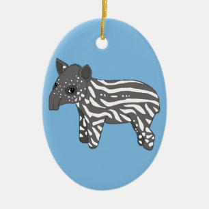 blue baby tapir ceramic ornament