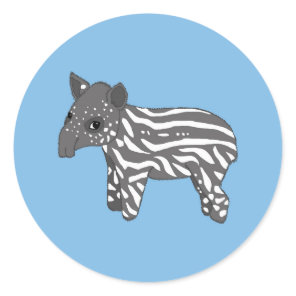 blue baby tapir classic round sticker