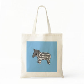 blue baby tapir tote bag