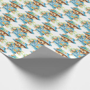 Blue Baby Toddler Teddy Bear Gift Wrapping Paper