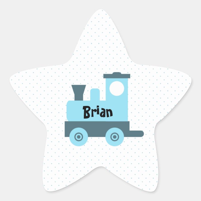 Blue Baby Toy Train Round Sticker