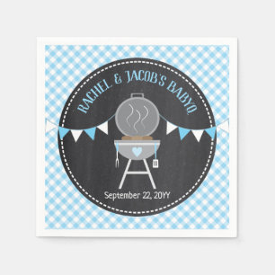 Blue BABYQ Bun in the Oven Baby Boy Shower Napkins