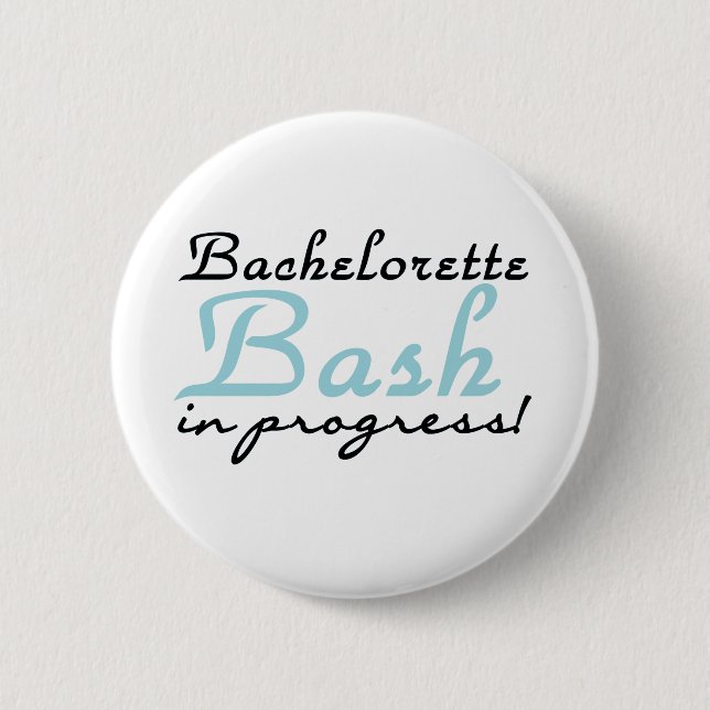 Blue Bachelorette Bash Pinback Button (Front)