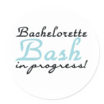 Blue Bachelorette Bash T-shirts and Gifts Classic Round Sticker