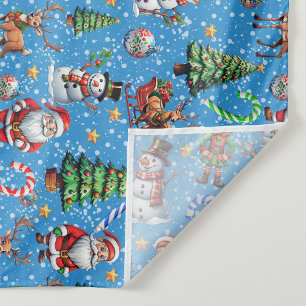 Blue Background Christmas Decorative Pattern Tapestry