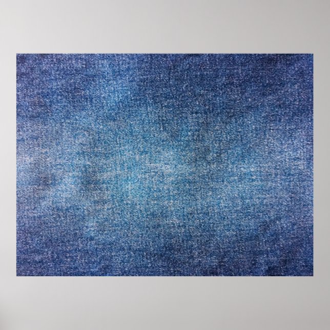 Blue background, denim jeans texture background. D Poster (Front)