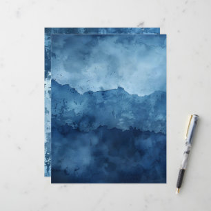 Blue Background Distressed Ink Scrapbook Paper