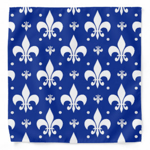 Blue Background Fleur-de-lis Pattern Design Bandana