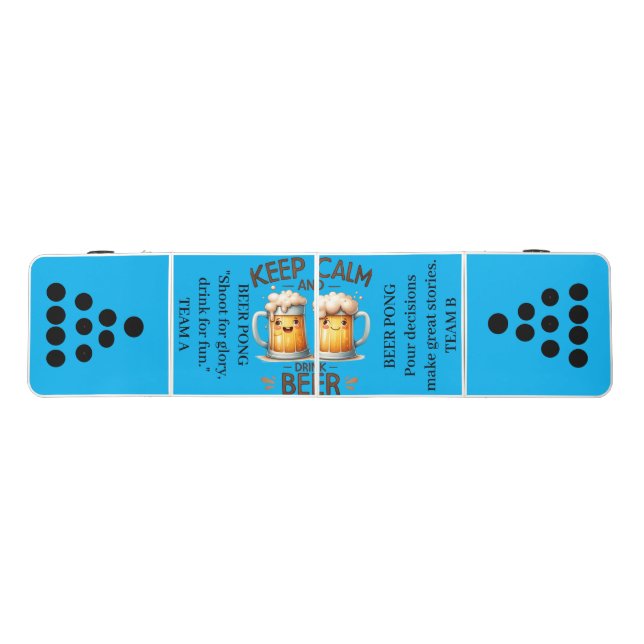 Blue  Background Fun quotes Custom Beer Pong Table (Top)