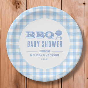 Blue Backyard BBQ Baby Shower  Paper Plates
