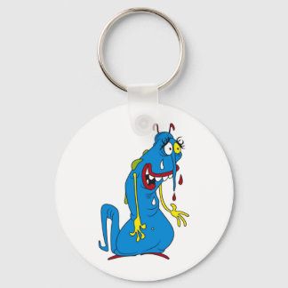 Blue bacteria keychain