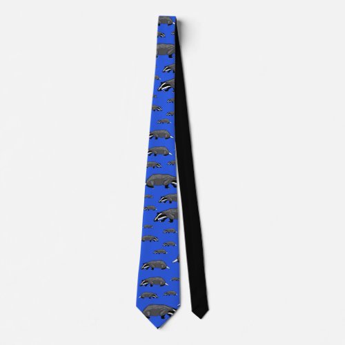 Blue Badger Cartoon Tie