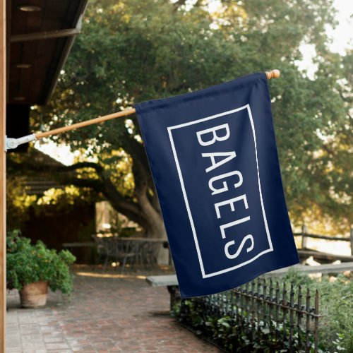 BLUE BAGELS OPEN SIGN FLAG