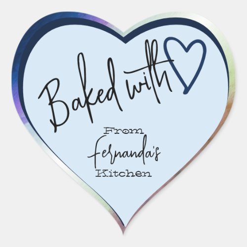 Blue Baked with Love Baking From The Kitchen Of Heart Sticker