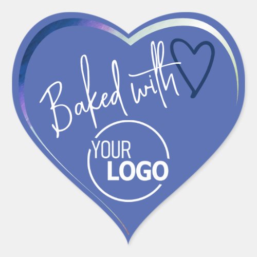 Blue Baked with Love Homemade Baking Logo Template Heart Sticker