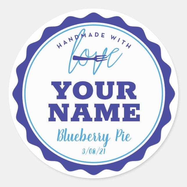 Blue Bakery Label Kitchen Sticker (Front)