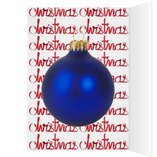 Blue Ball Christmas Decoration Red Ribbon Holiday (Inside (Left))