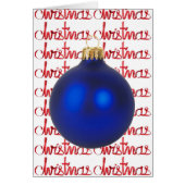 Blue Ball Christmas Decoration Red Ribbon Holiday (Front)