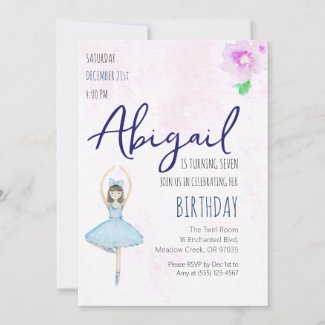 Blue Ballerina Birthday Girl Dance Party