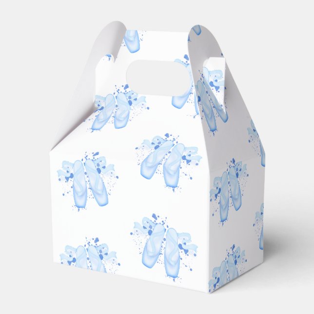 Blue Ballet Birthday Pointe Shoes Favor Boxes (Front Side)