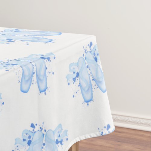 Blue Ballet Birthday Pointe Shoes Tablecloth