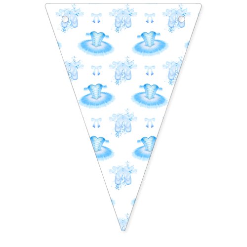 Blue Ballet Birthday Tutu  Pointe Shoes Bunting Flags