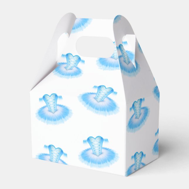 Blue Ballet Birthday Tutu Watercolour Favor Boxes (Front Side)