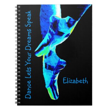 Blue Ballet Pointe Slippers Personalized Notebook by elizme1 at Zazzle