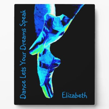Blue Ballet Pointe Slippers Personalized Plaque by elizme1 at Zazzle