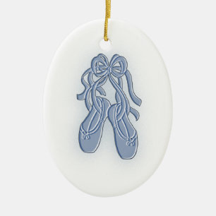 Blue Ballet Sippers Ceramic Ornament