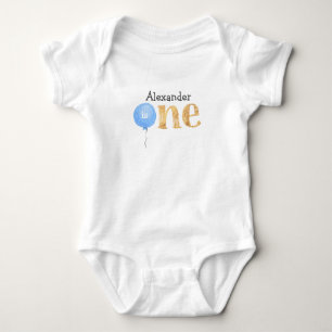 Blue Balloon 1st Birthday Baby Bodysuit