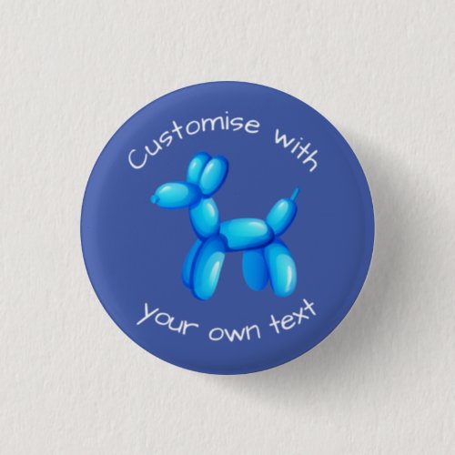 Blue Balloon Animal Dog Button