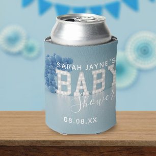 Blue Balloon Arch Baby Shower Favor Can Cooler