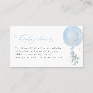 Blue Balloon Baby Shower Display Shower Card